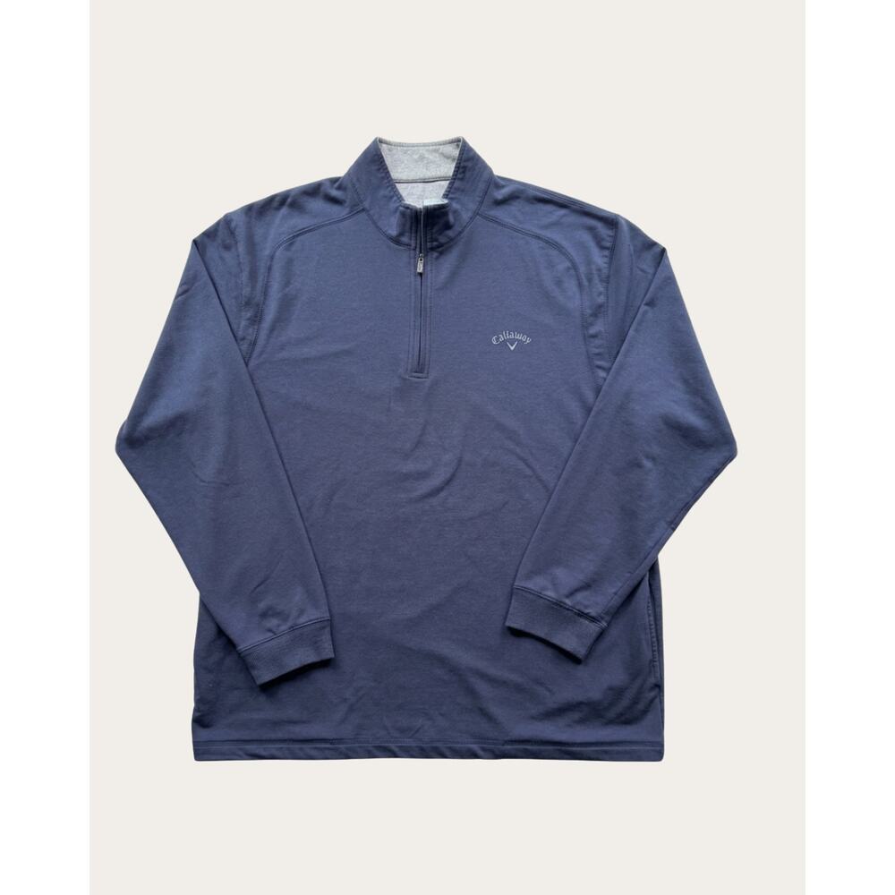 Callaway Men’s Navy Blue 1/4 Zip Pullover Sweater Golf Long Sleeve Size XL